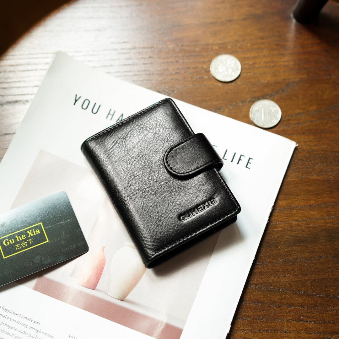 Slim Genuine Leather Card Organizer - Compact Wallet for Women
