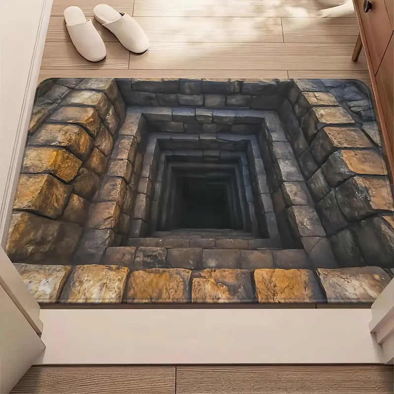 Modern Geometric Entryway Floor Mat with Non-Slip Base