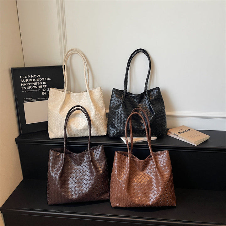 Woven Leather Everyday Tote Bag - Spacious & Durable