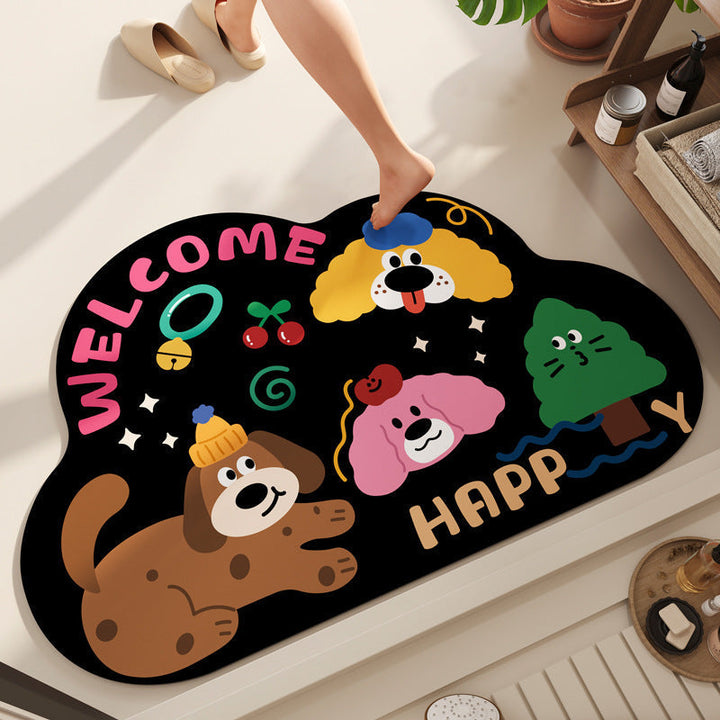 Motivational Belief Round Floor Mat with Non-Slip Base