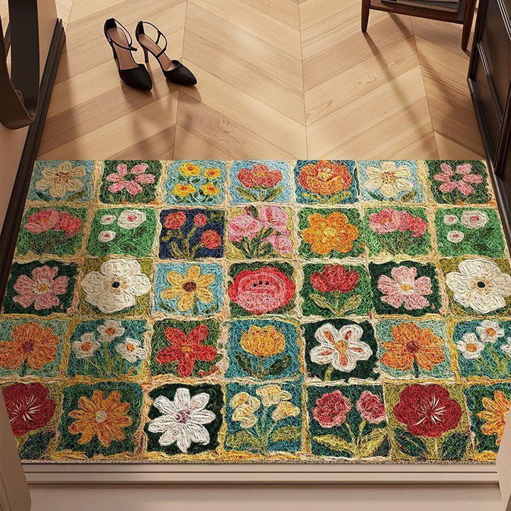 Botanical Bloom Area Rug - Vintage Floral Design for Living Rooms & Bedrooms