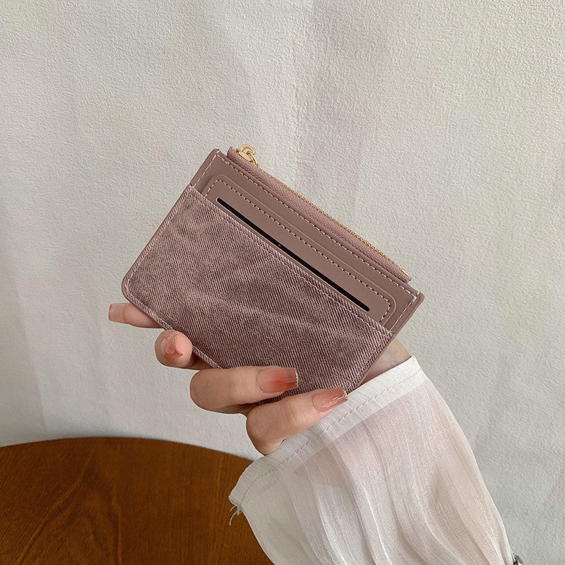 Compact Multi-Pocket Card Organizer Wallet with Zippered Coin Pouch