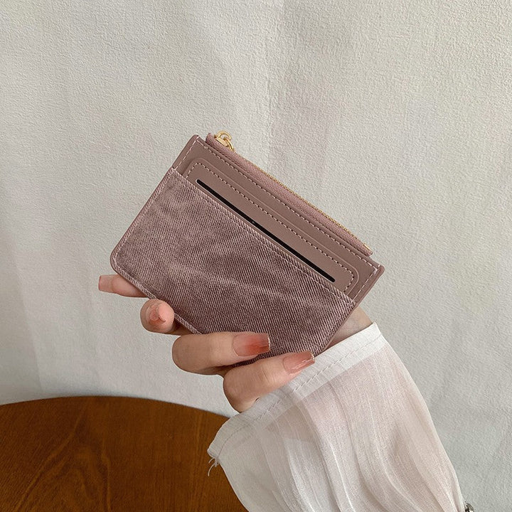 Compact Multi-Pocket Card Organizer Wallet with Zippered Coin Pouch