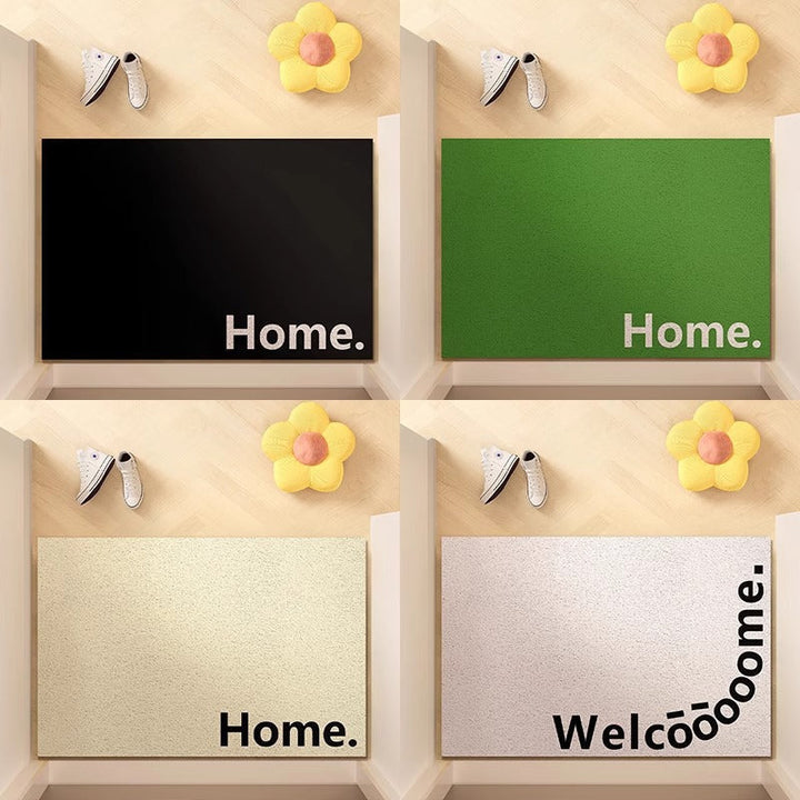 Smiley Face Welcome Entry Mat with Non-Slip Backing