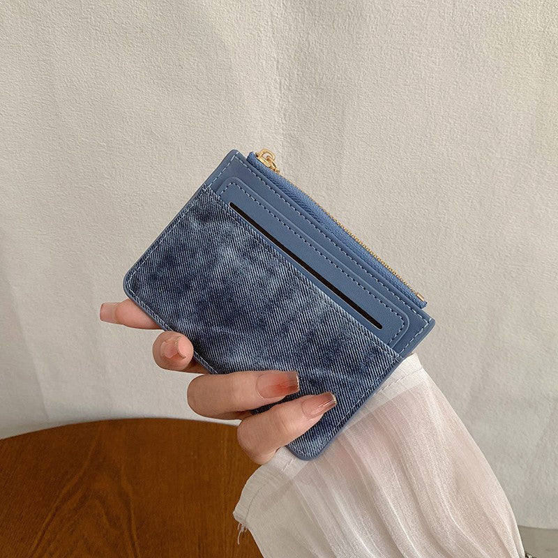 Compact Multi-Pocket Card Organizer Wallet with Zippered Coin Pouch