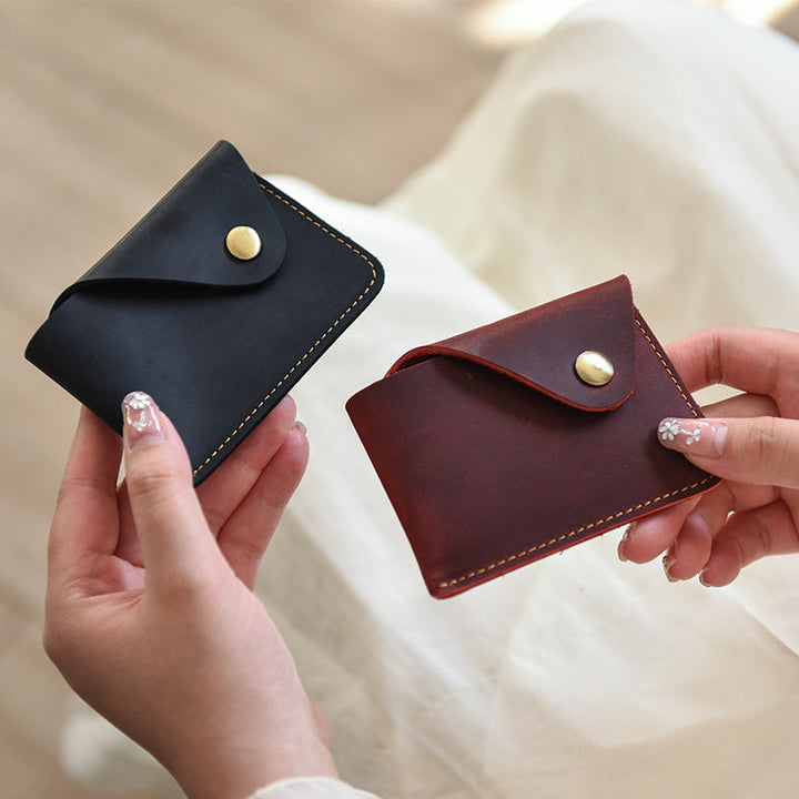 Slim Leather Card Wallet - Premium Minimalist Design