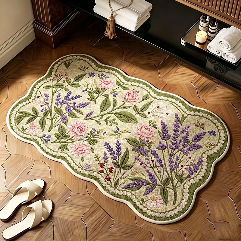 Botanical Comfort Memory Foam Bath Mat with Non-Slip Backing