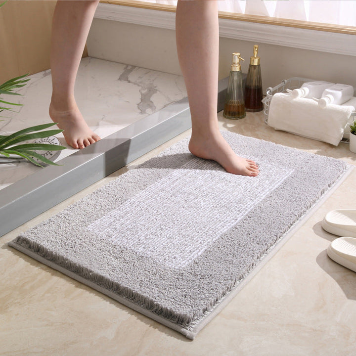 Luxe Textured Plush Bath Mat - Soft & Absorbent Bathroom Rug