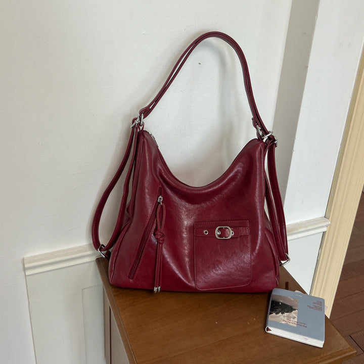 Classic Soft Leather Shoulder Hobo Bag