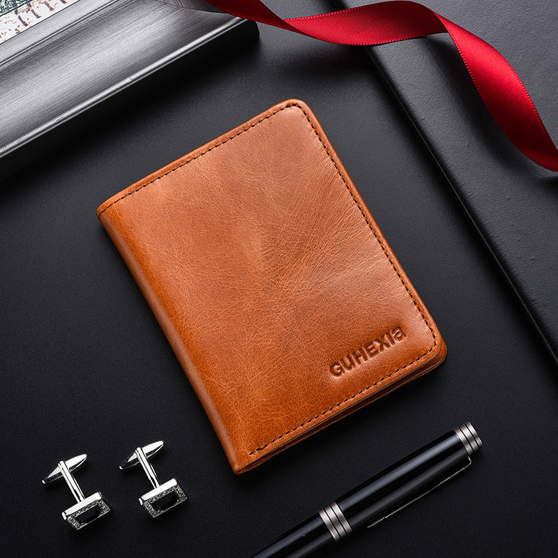 Slim Leather Card Wallet - Minimalist Design