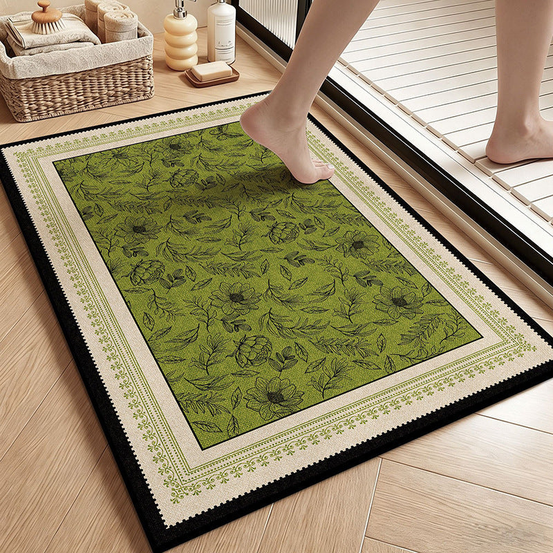 Botanical Garden Bath Mat - Vintage Floral Design