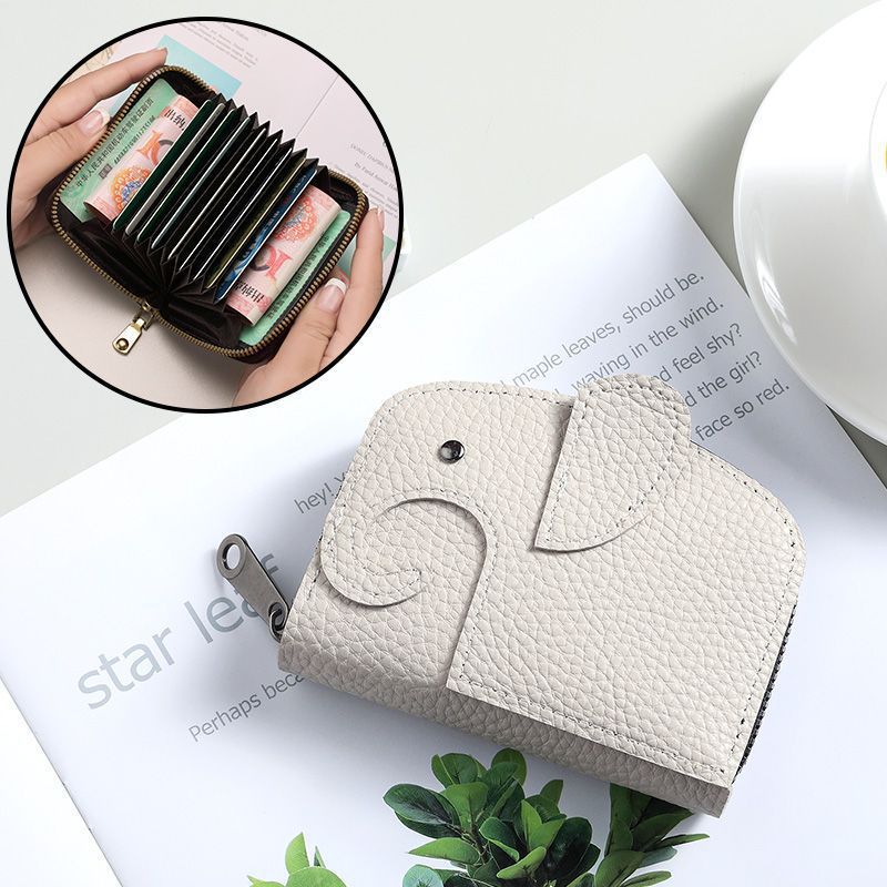 Premium Textured Leather Zippered Card Wallet with Multiple Compartments