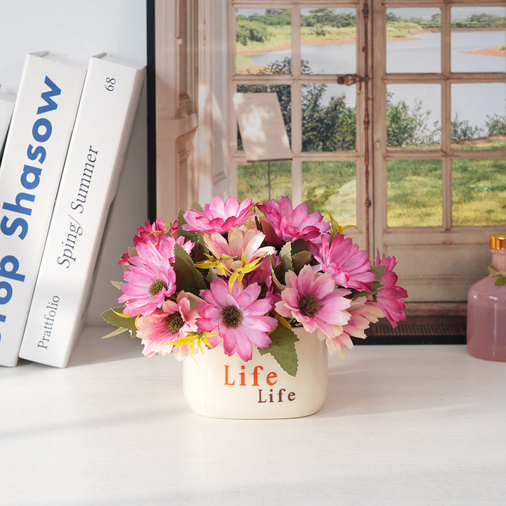 Eternal Bloom Faux Flower Bouquet - Realistic Artificial Flowers for Home Decor