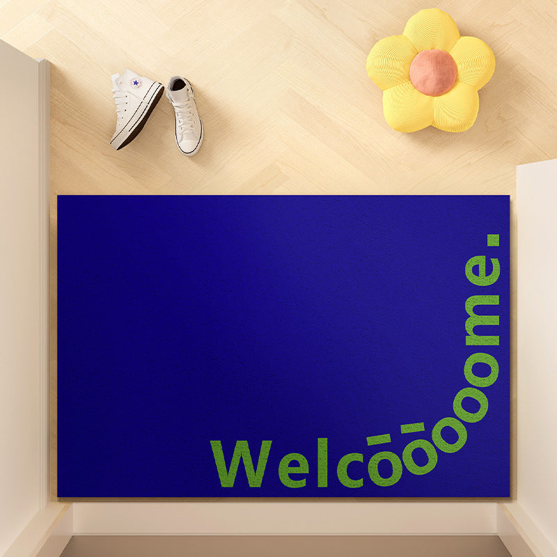 Smiley Face Welcome Entry Mat with Non-Slip Backing