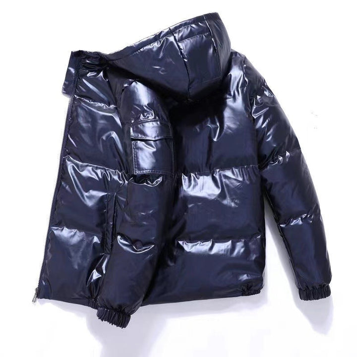 Ansgar | Mens Down Jacket with Hood — Glossy Patent Finish in 3 Colors M–3XL | Westmere