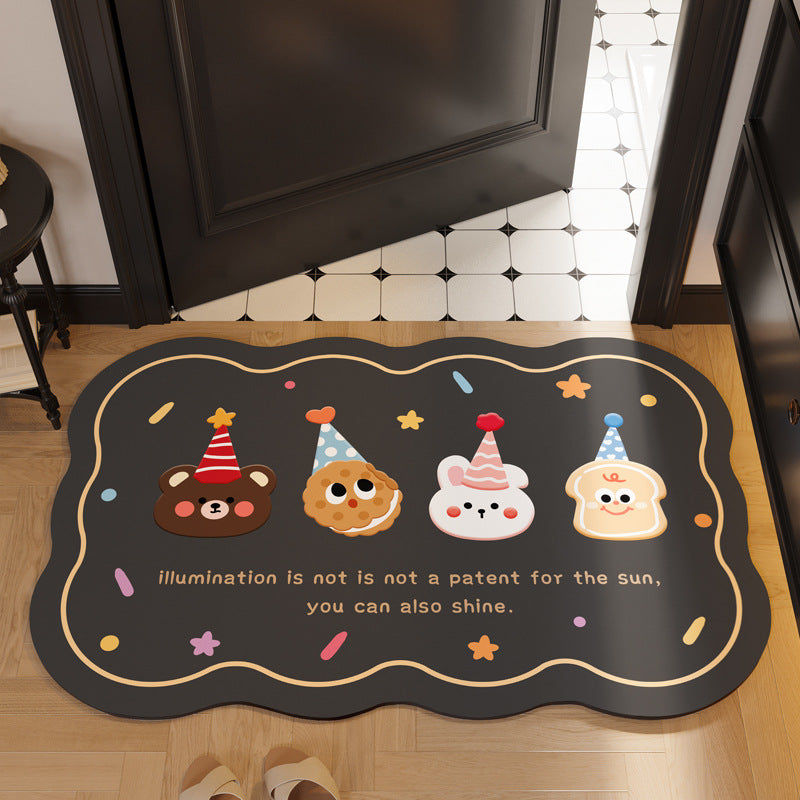Motivational Belief Round Floor Mat with Non-Slip Base