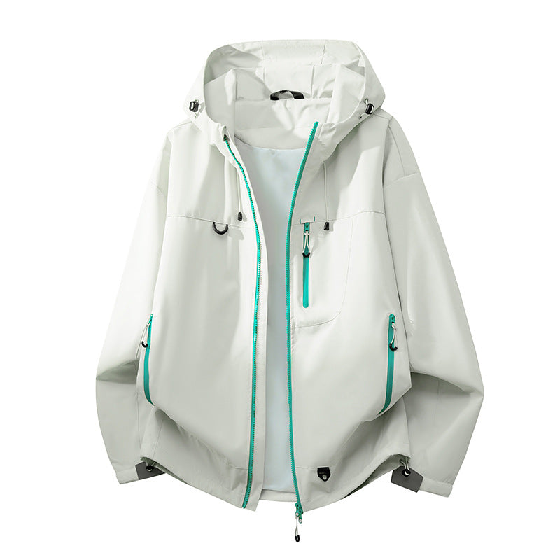 Women's All-Weather Technical Outdoor Jacket with Adjustable Hood and Multi-Functional Pockets