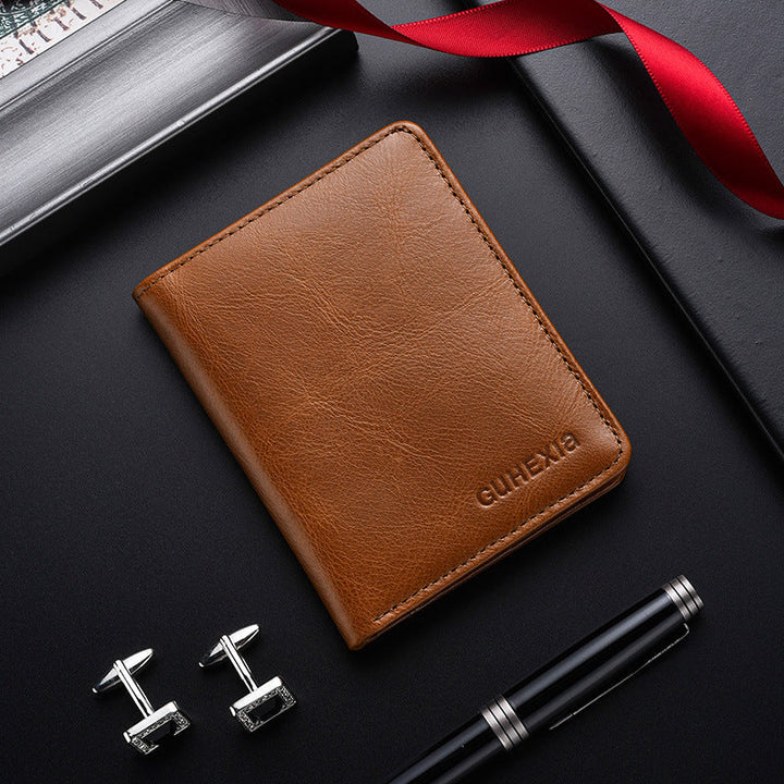 Slim Leather Card Wallet - Minimalist Design