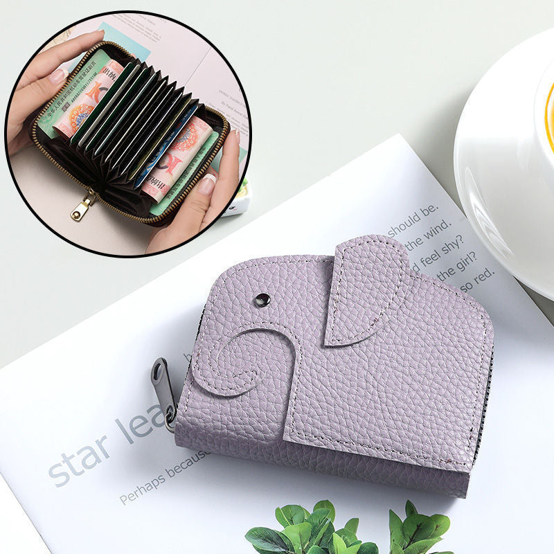 Premium Textured Leather Zippered Card Wallet with Multiple Compartments