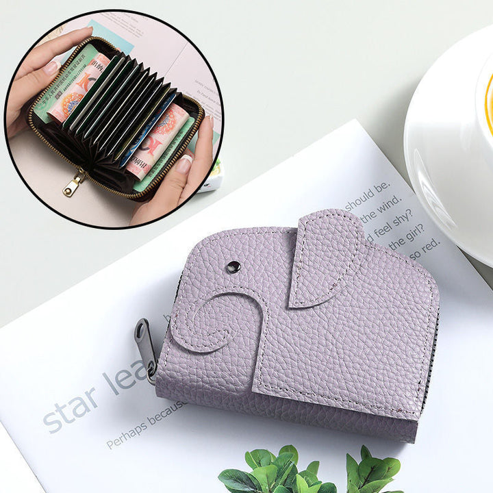 Premium Textured Leather Zippered Card Wallet with Multiple Compartments