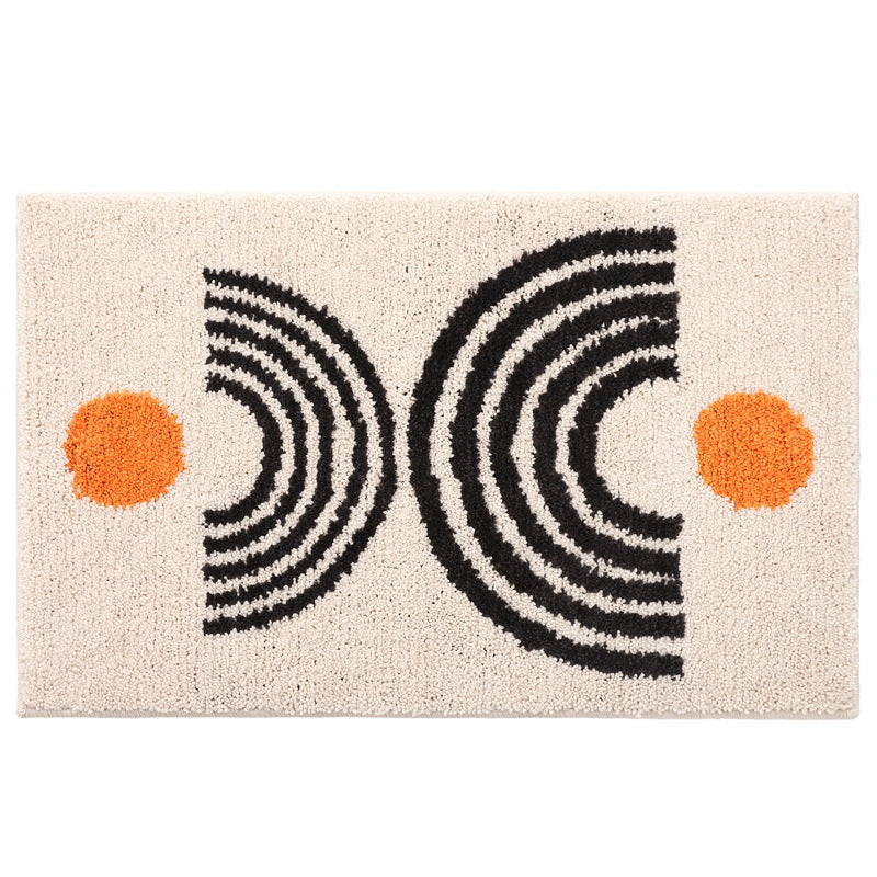 Premium Plush Geometric Bathroom Mat with Non-Slip Backing