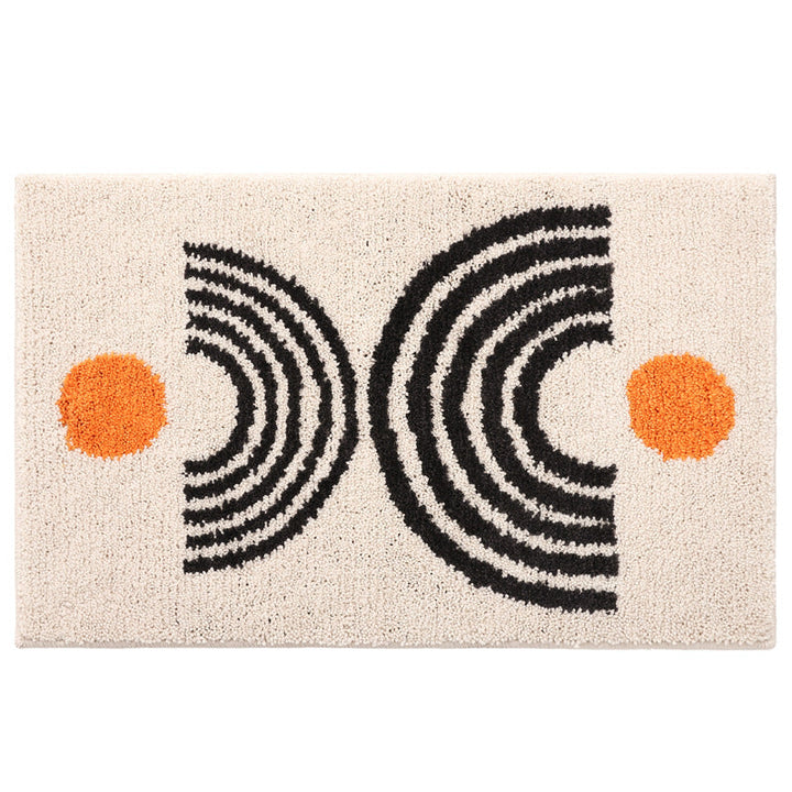 Premium Plush Geometric Bathroom Mat with Non-Slip Backing