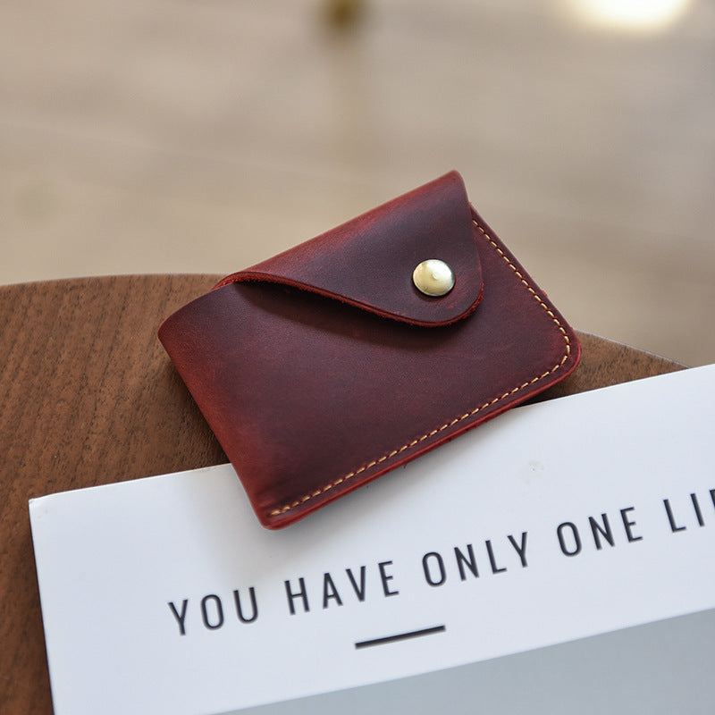 Slim Leather Card Wallet - Premium Minimalist Design