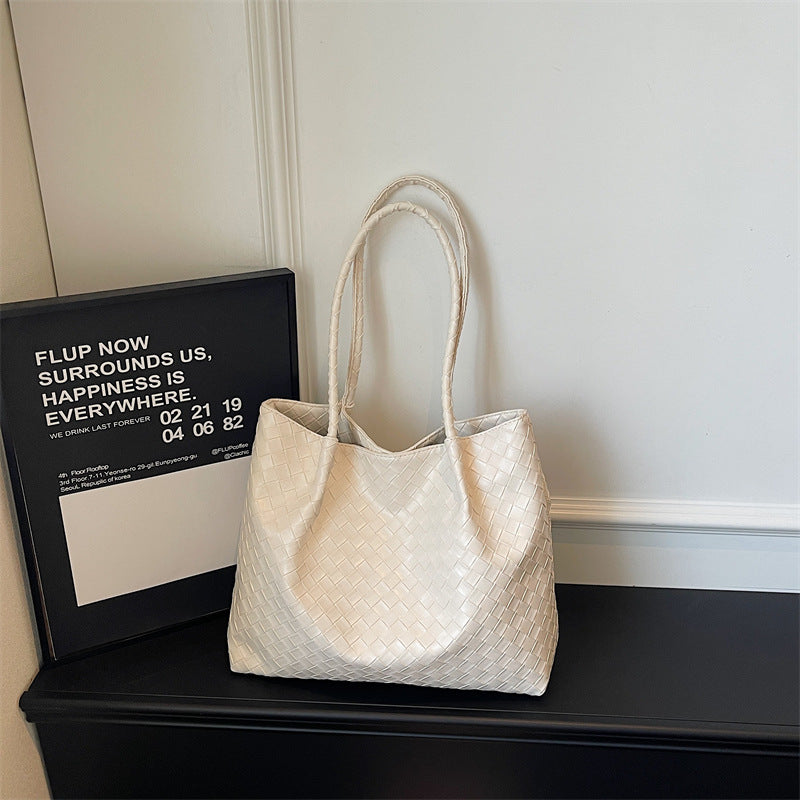 Woven Leather Everyday Tote Bag - Spacious & Durable