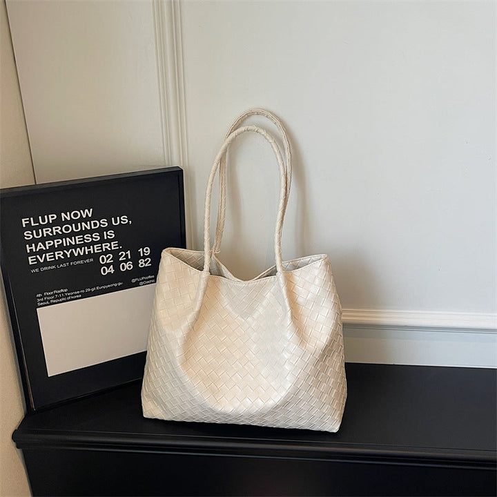 Woven Leather Everyday Tote Bag - Spacious & Durable