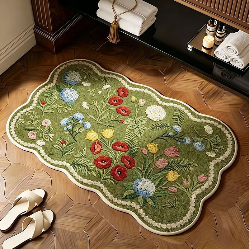 Botanical Comfort Memory Foam Bath Mat with Non-Slip Backing