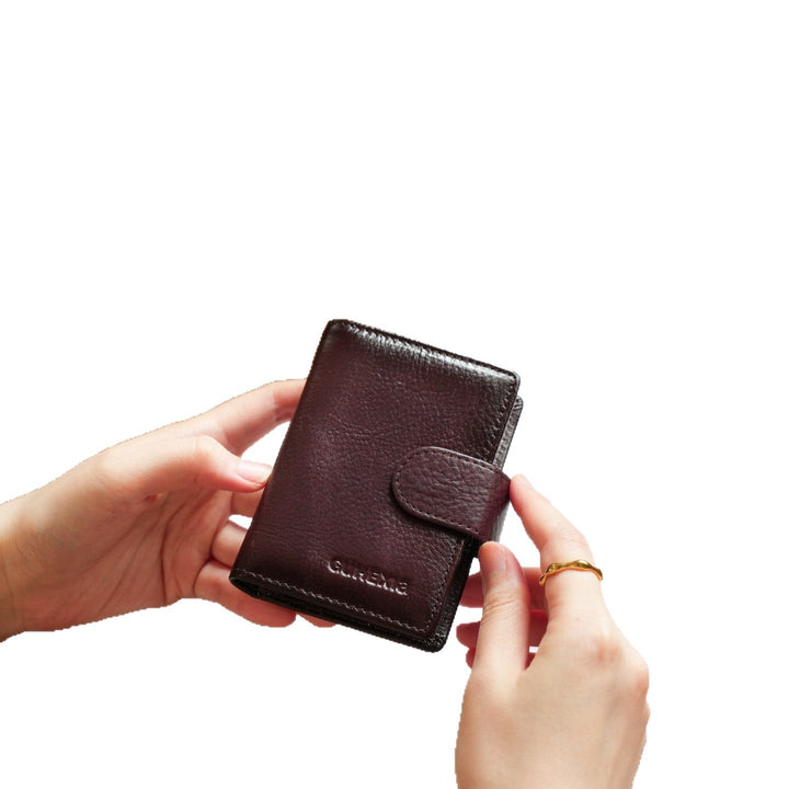 Slim Genuine Leather Card Organizer - Compact Wallet for Women