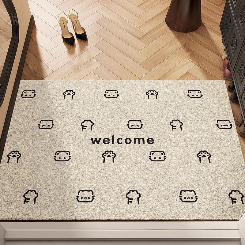 Cheerful Character Entryway Mat with Non-Slip Backing