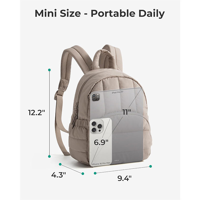 Urban Quilted Daypack - Compact Backpack for School & Work