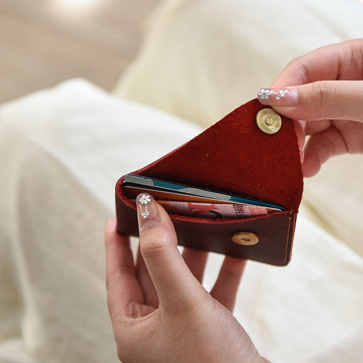 Slim Leather Card Wallet - Premium Minimalist Design