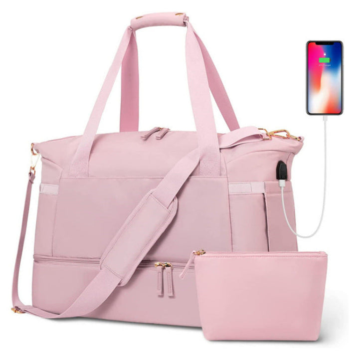 Weekender Multi-Pocket Travel Duffle Bag with Shoulder Strap