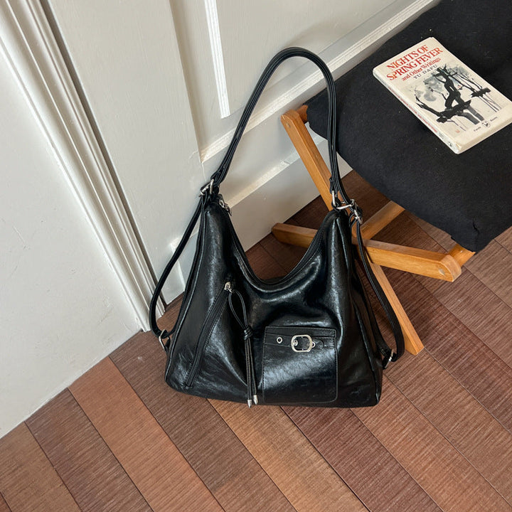 Classic Soft Leather Shoulder Hobo Bag