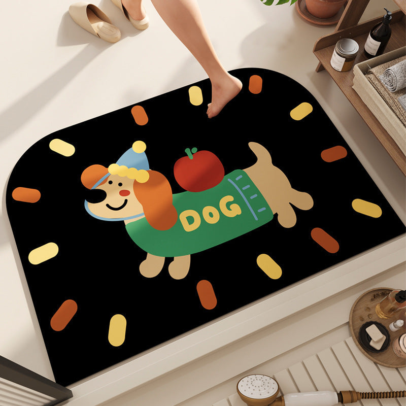 Motivational Belief Round Floor Mat with Non-Slip Base