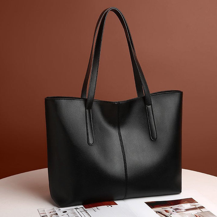 Nora – Large Leather Tote Bag, Women's Work Bag with Zipper