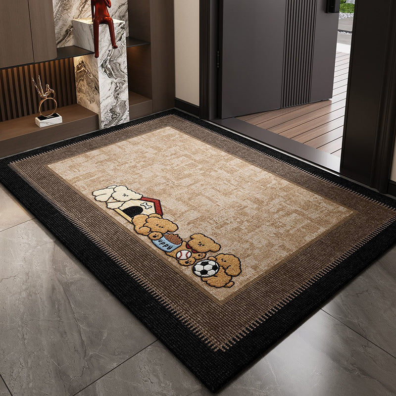 Playful Puppy Cartoon Entryway Rug - Fun Dog Design for Pet Lovers