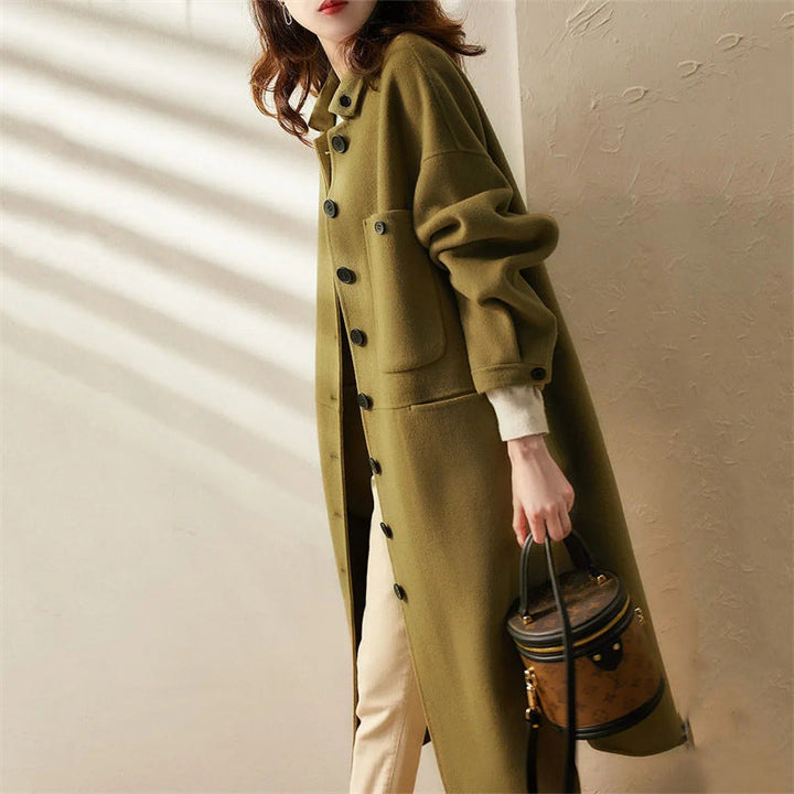 Elegant Flowing Long Coat - Soft Fabric for Casual to Formal Wear