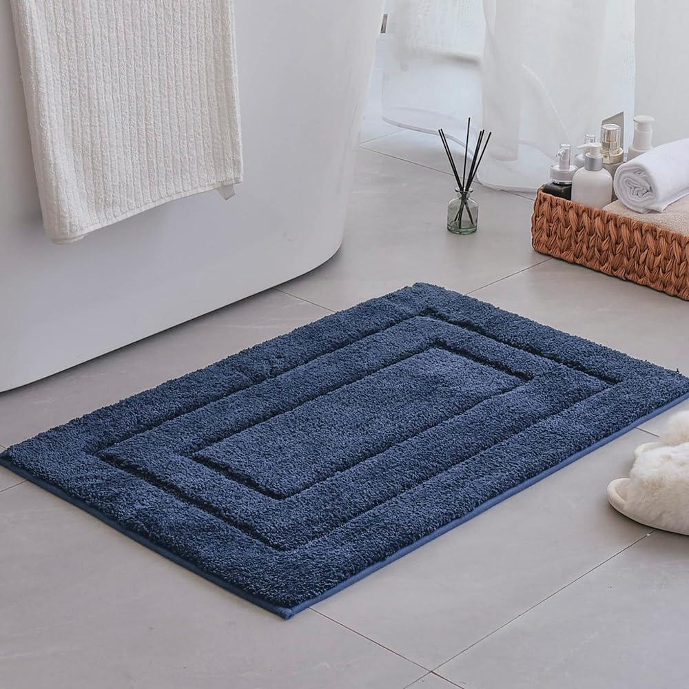 Premium Plush Rectangular Bath Mat with Non-Slip Base