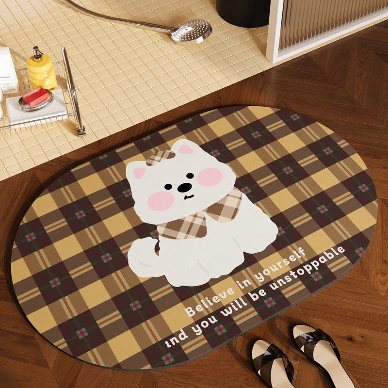 Motivational Belief Round Floor Mat with Non-Slip Base