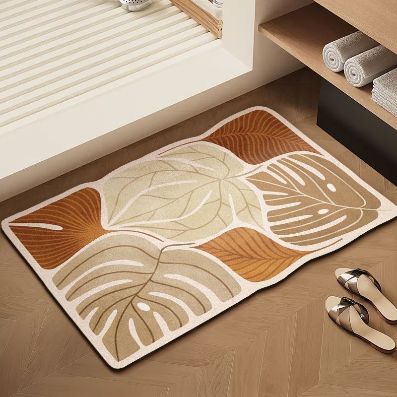 Botanical Elegance Bath Mat - Soft Floral Design with Non-Slip Backing