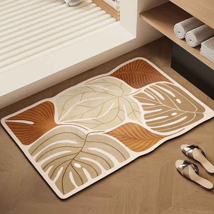 Botanical Elegance Bath Mat - Soft Floral Design with Non-Slip Backing