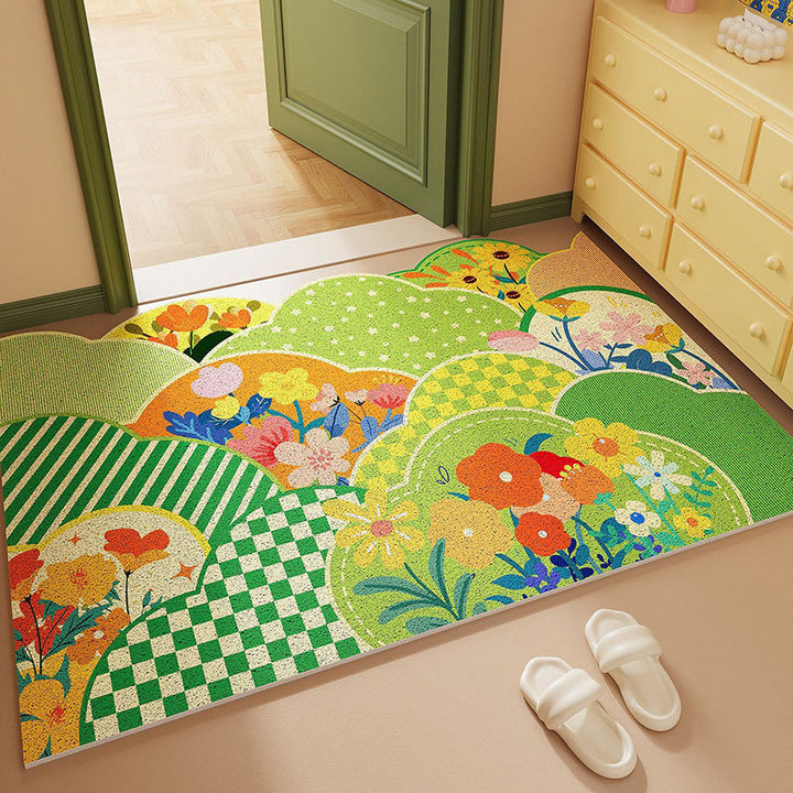 Botanical Bloom Entryway Mat - Floral Design with Non-Slip Backing