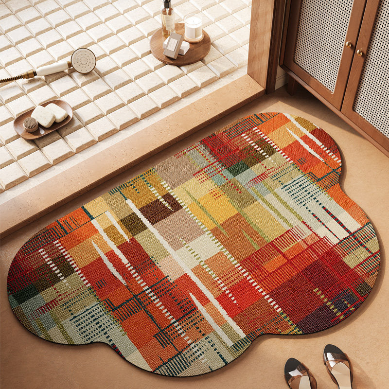 Vibrant Bohemian Floral Bath Mat – Soft, Non-Slip Bathroom Rug