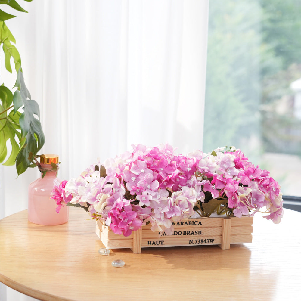 Rustic Wooden Artificial Flower Arrangement for Home & Office Decor