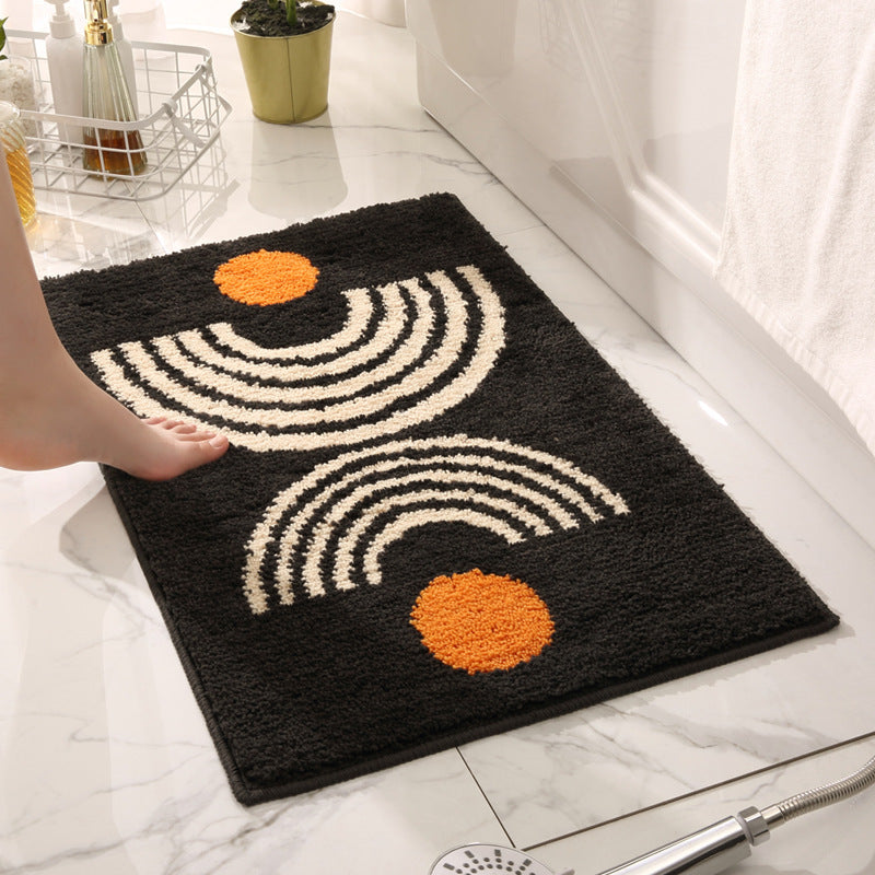 Premium Plush Geometric Bathroom Mat with Non-Slip Backing