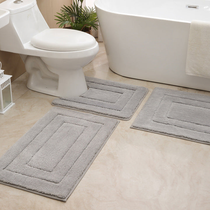 Premium Plush Rectangular Bath Mat with Non-Slip Base