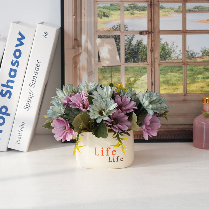 Eternal Bloom Faux Flower Bouquet - Realistic Artificial Flowers for Home Decor